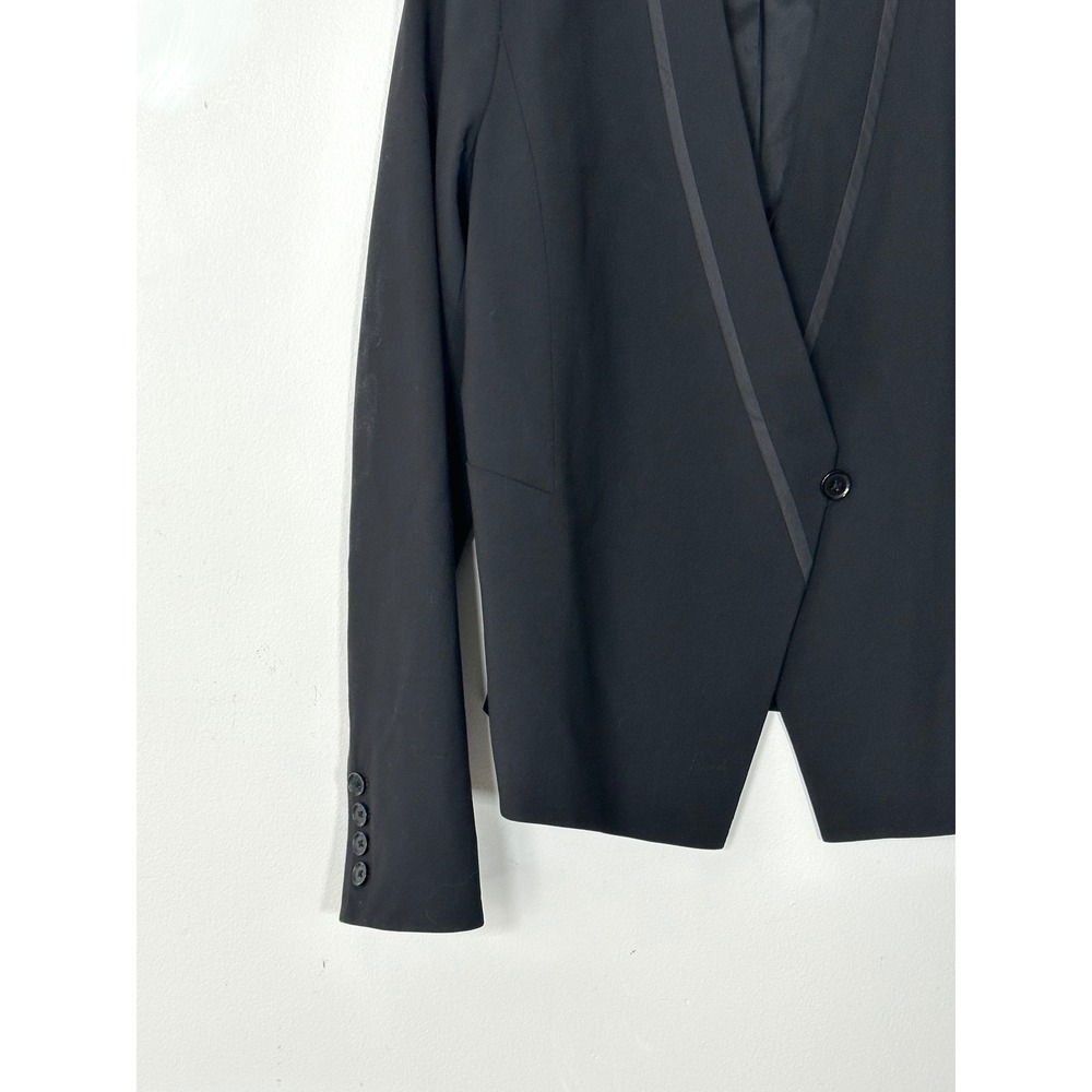 Vince 10 Tuxedo Blazer wool blend Assymetrical Lapel Business single button - Picture 10 of 11
